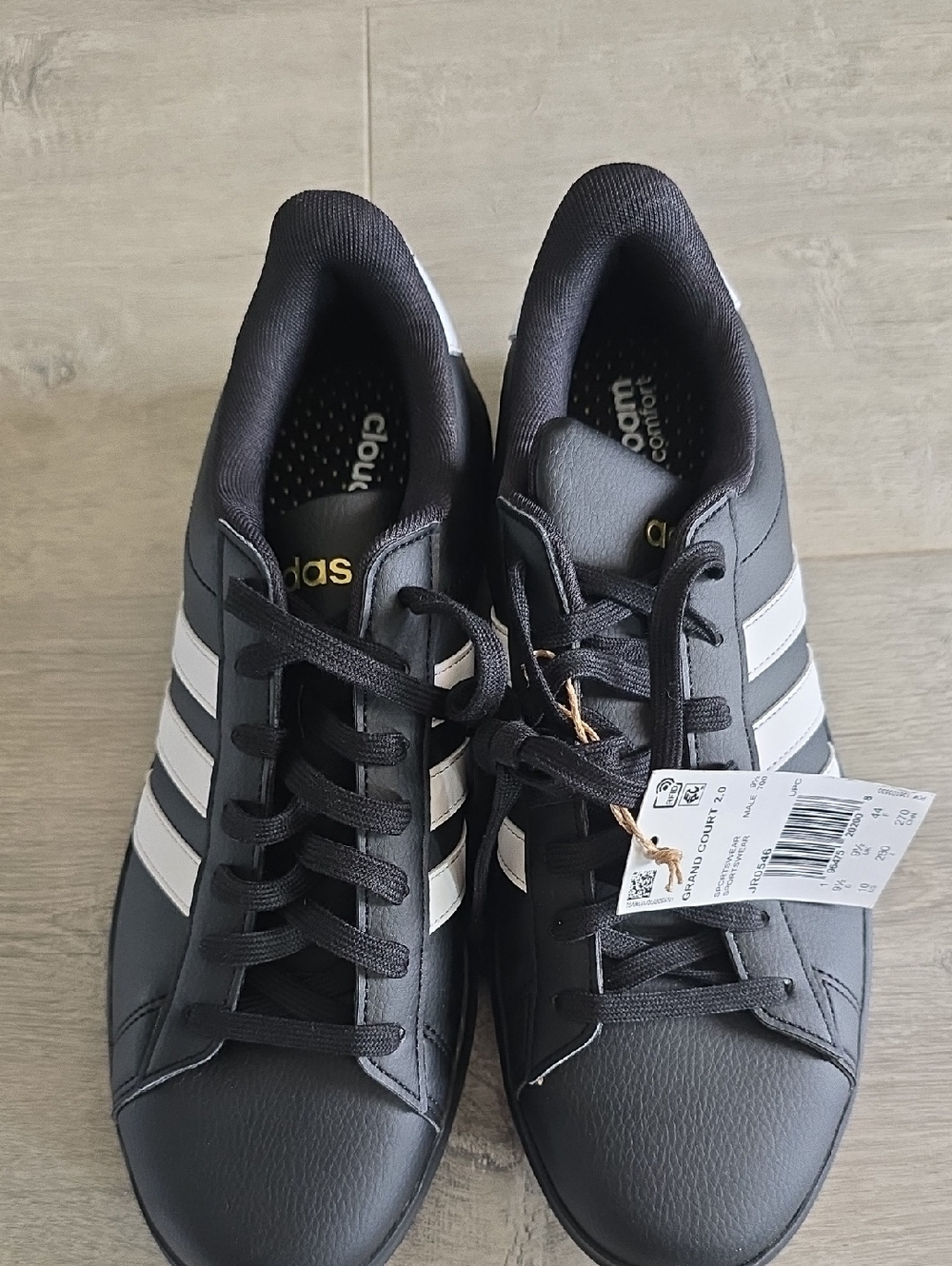 adidas Black Sneakers with White 3-Stripes